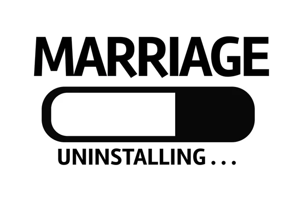 Bar odinstalować z tekstem: małżeństwo — Zdjęcie stockowe