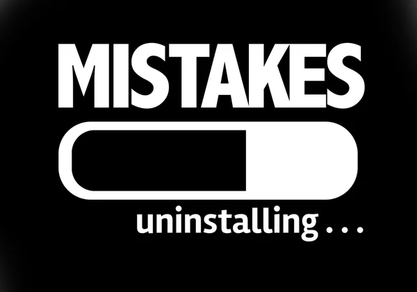 Bar Uninstalling with the text: Mistakes — Stock Photo, Image