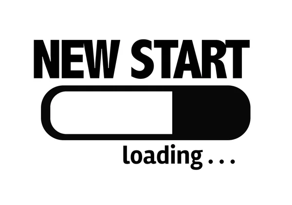 Bar laden met de tekst: nieuwe Start — Stockfoto