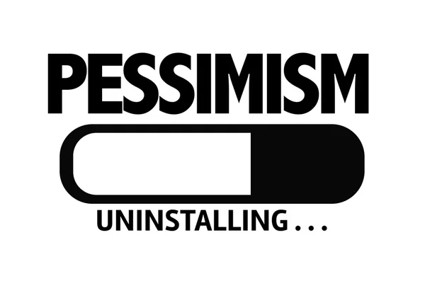 Bar avinstallera med texten: Pessimism — Stockfoto