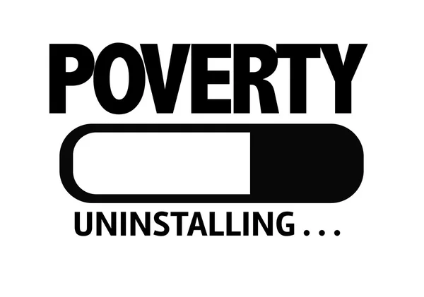Bar kaldırma metin ile: yoksulluk — Stok fotoğraf