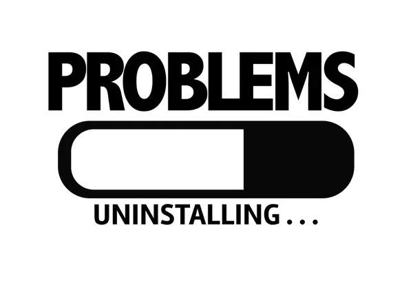 Bar Uninstalling with the text: Problems — Stock Photo, Image