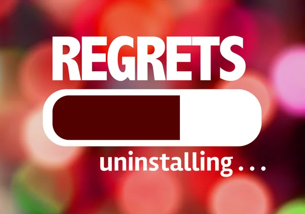 Bar Uninstalling with the text: Regrets — Stock Photo, Image