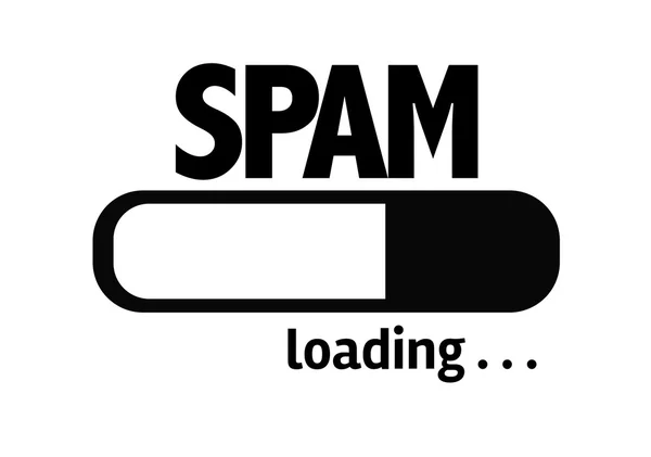 Načítání bar s textem: Spam — Stock fotografie