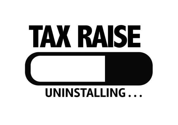 Bar Uninstalling with the text: Tax Raise — Stock Photo, Image