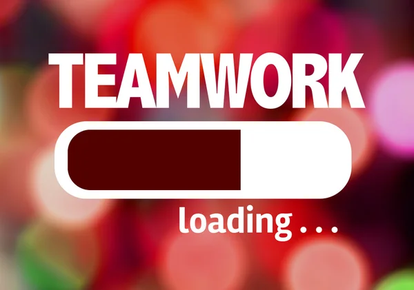 Bar Loading with the text: Teamwork — Stock Photo, Image