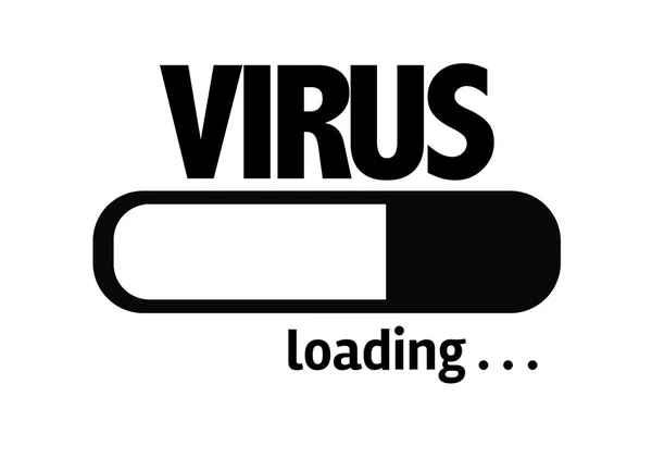 Barra de carga con el texto: Virus — Foto de Stock