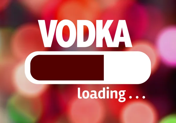 Bar yükleme metin ile: votka — Stok fotoğraf