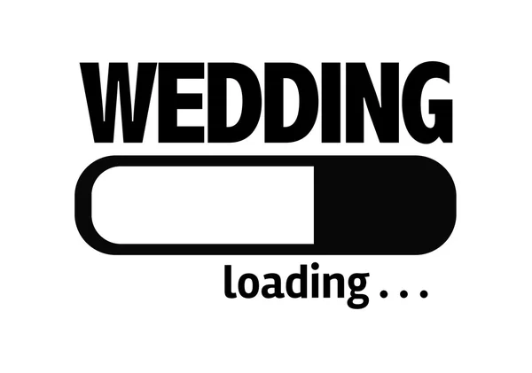 Načítání bar s textem: svatba — Stock fotografie