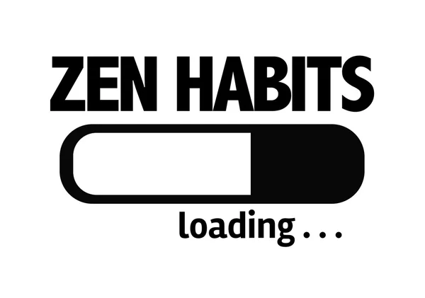 Bar Cargando con el texto: Zen Habits — Foto de Stock