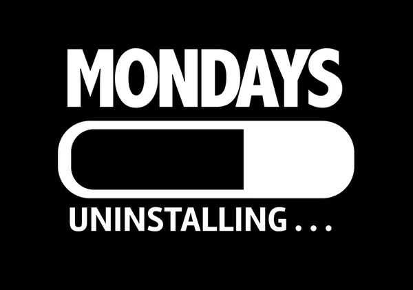 Bar Uninstalling with the text: Mondays — Stock Photo, Image