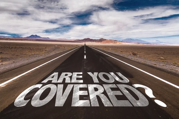 Are You Covered? on desert road — Stock Photo, Image