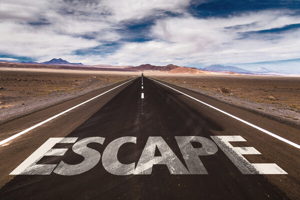 Escape on desert road