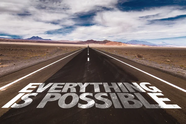 Everything is Possible on desert road — Stock Photo, Image