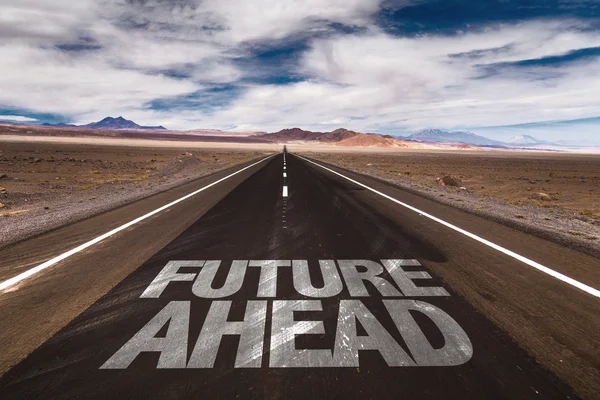 Future Ahead on desert road — Stock Photo, Image