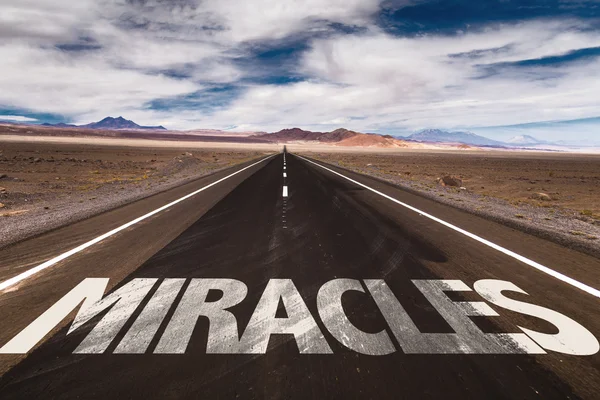 Miracles on desert road — Stock Photo, Image