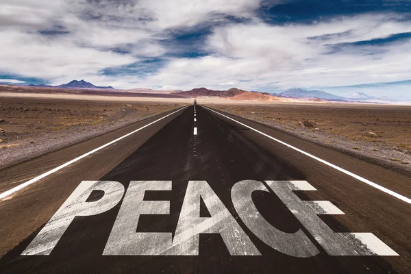 Peace on desert road — Stock Photo, Image