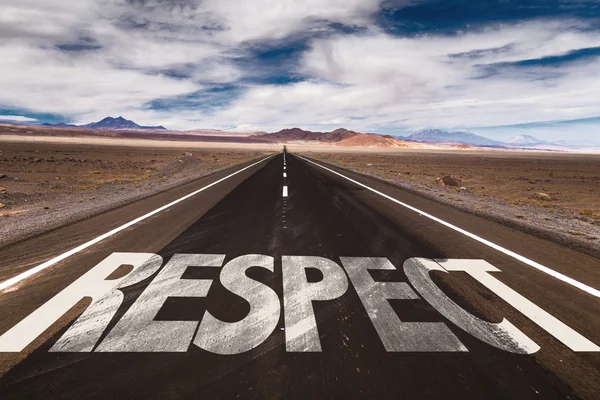 Уважение на пустынной дороге — стоковое фото