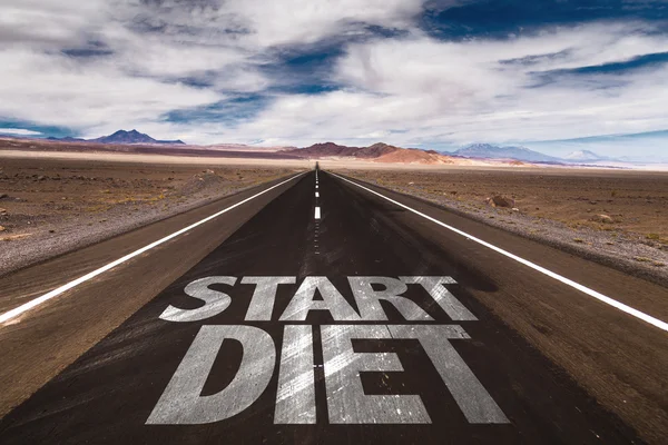 Starta Diet på öken road — Stockfoto