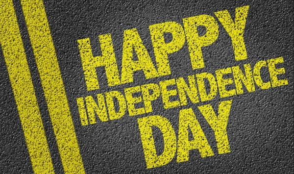 Happy Independence Day on the road — Stock Photo, Image