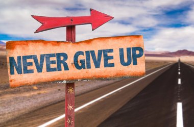 Never Give Up sign clipart