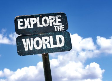Explore the World sign clipart