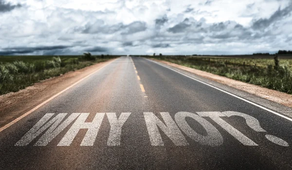 Why Not? on rural road — Stock Photo, Image