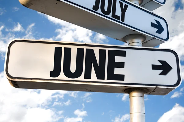 June direction sign — Stock Photo, Image