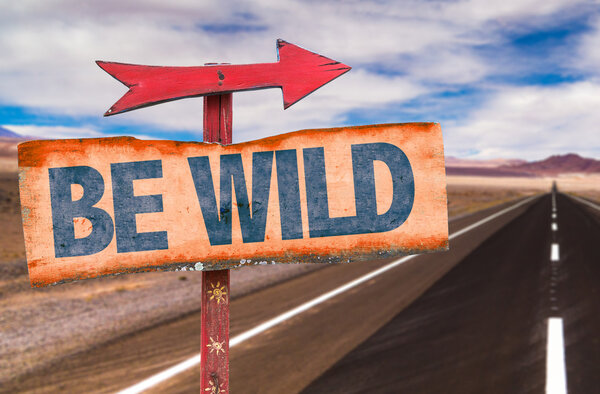 Be Wild wooden sign