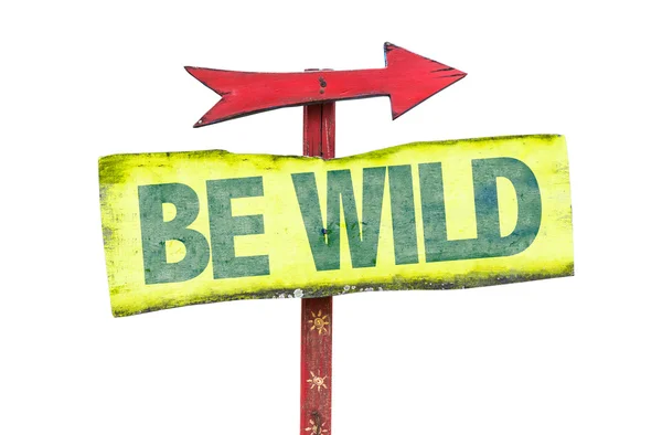 Be Wild wooden sign — Stock Photo, Image