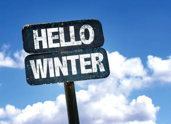 Hello Winter sign — Stock Photo, Image