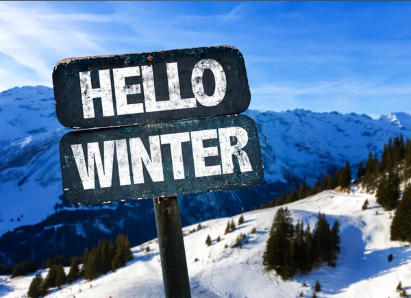 Hello Winter sign — Stock Photo, Image