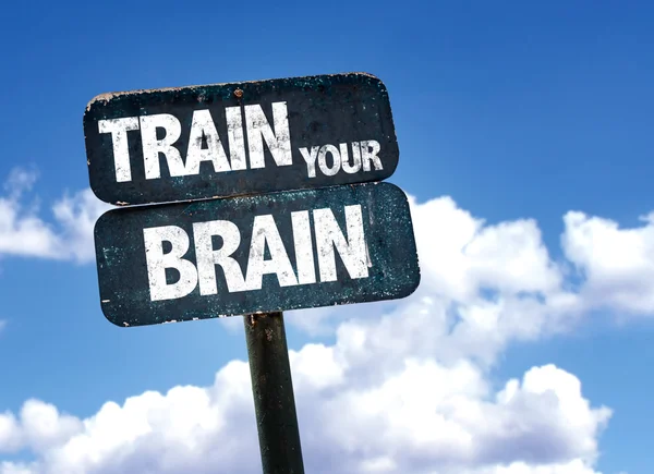 Trainieren Sie Ihr Gehirnzeichen — Stockfoto
