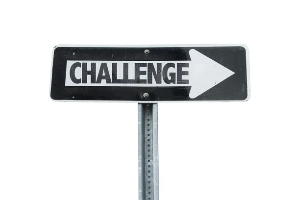Sinal de direção do desafio — Fotografia de Stock