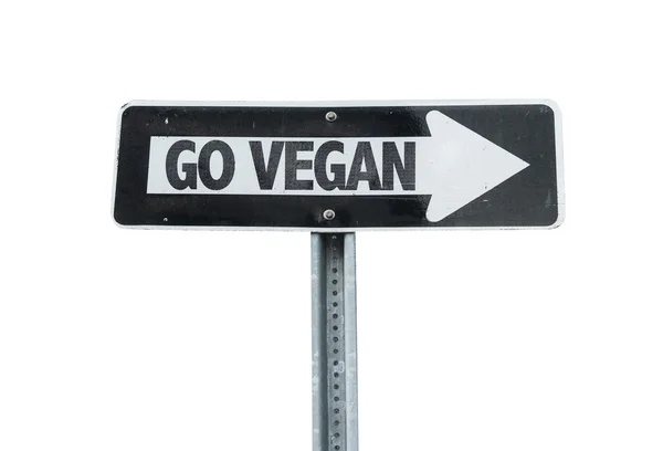 Vá sinal de direção Vegan — Fotografia de Stock