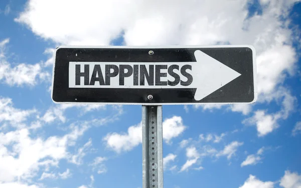 Mutluluk yön işareti altı — Stok fotoğraf