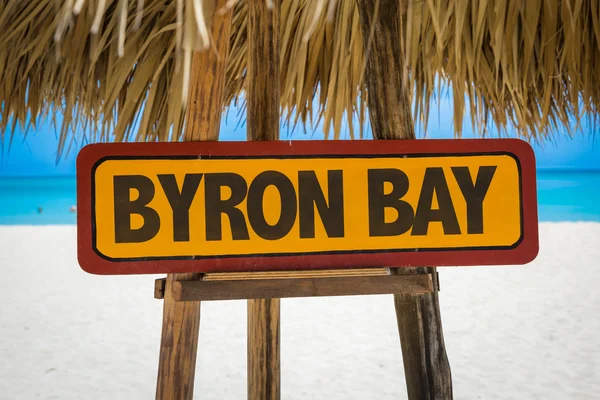 Byron Bay κείμενο σημάδι — Φωτογραφία Αρχείου