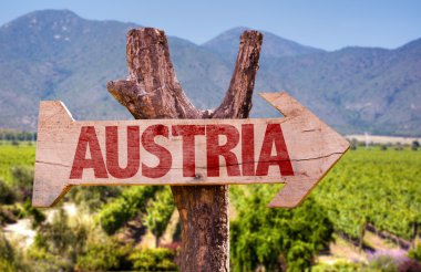 Austria wooden sign clipart