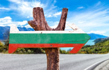 Bulgaristan bayrağı ahşap işareti