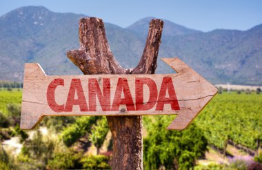 Canada wooden sign clipart