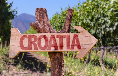 Croatia wooden sign clipart