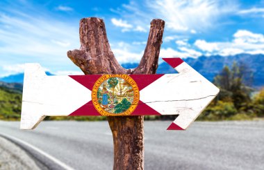 Florida bayrak ahşap işareti