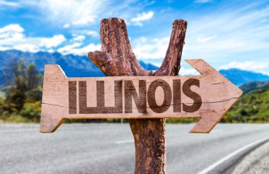 Illinois wooden sign clipart