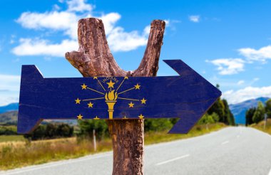 Indiana bayrak ahşap işareti