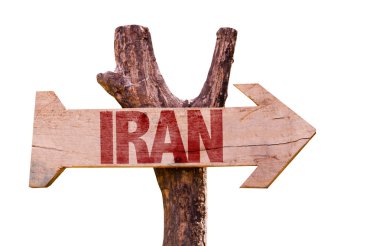 Iran wooden sign clipart