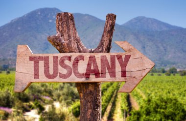 Tuscany ahşap işareti