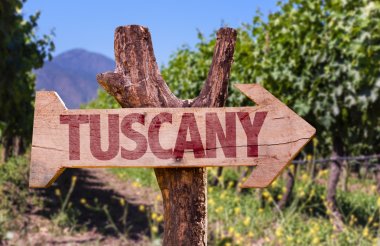 Tuscany ahşap işareti
