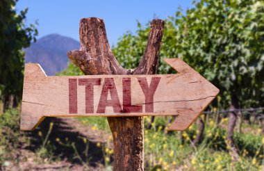 Italy wooden sign clipart