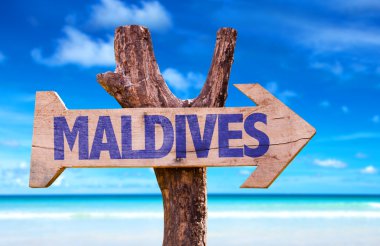 Maldives wooden sign clipart