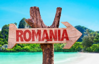 Romania wooden sign clipart